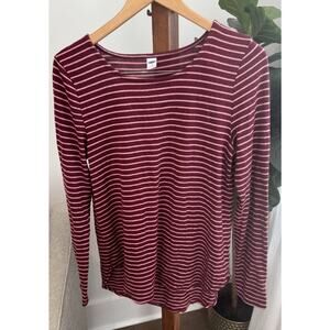 Women's Old Navy Plush Long-Sleeve Rib-Knit Medium Burgundy PRE-OWNED